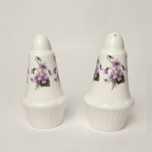 Sandford Fine Bone China Violet Salt & Pepper Shakers – Made in England